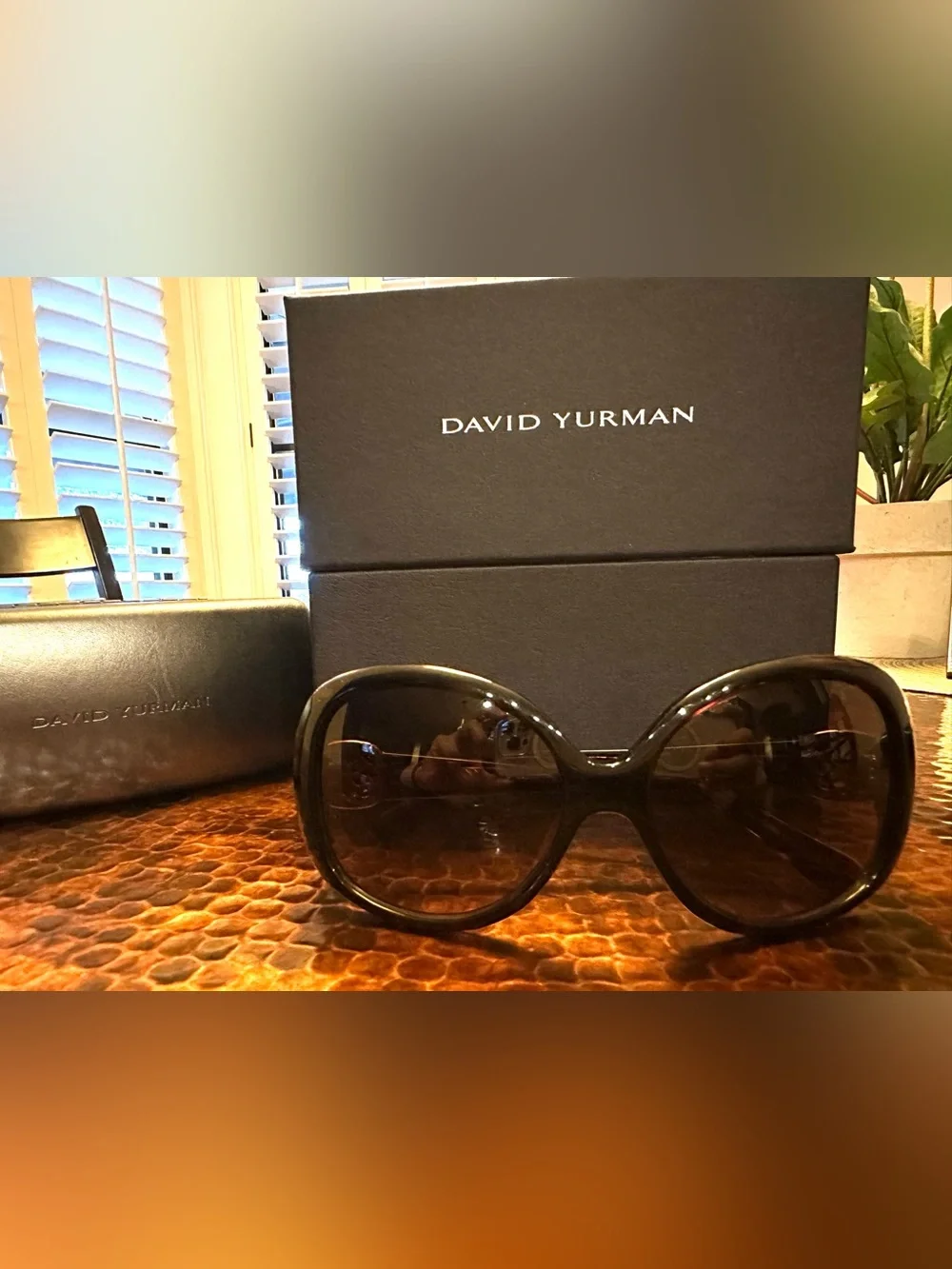 David Yurman DY044 Gold Vermeil Square Sunglasses